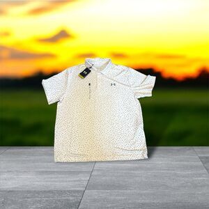 NWT Under Armour Mens Size Xxl Playoff Polo 3.0 Loose Fit White Floral Golf